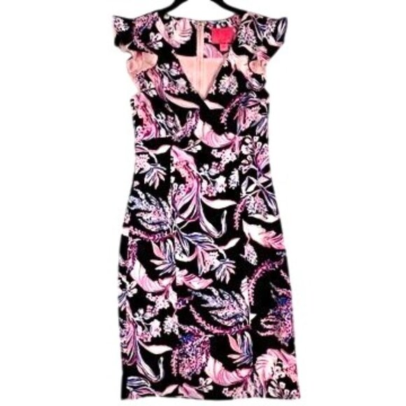 Lilly Pulitzer Mina Stretch Shift Dress Wild Within Print Onyx Size 0 NWT - Picture 3 of 12